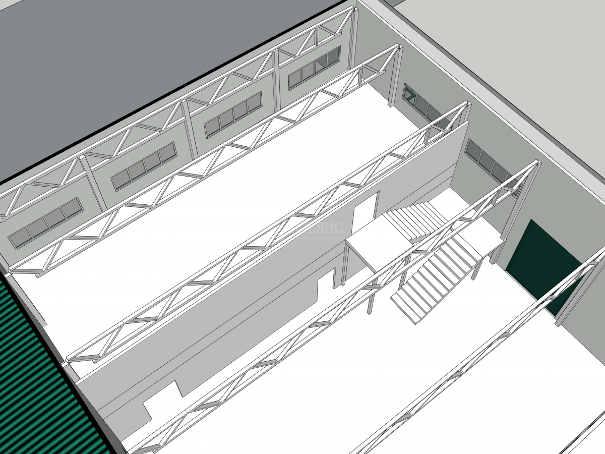 3D визуализация Цех из сэндвич-панелей - фото 6