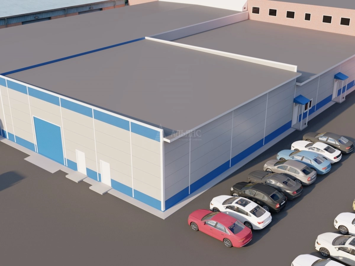 3D визуализация Ангар-склад из сэндвич-панелей - фото 1