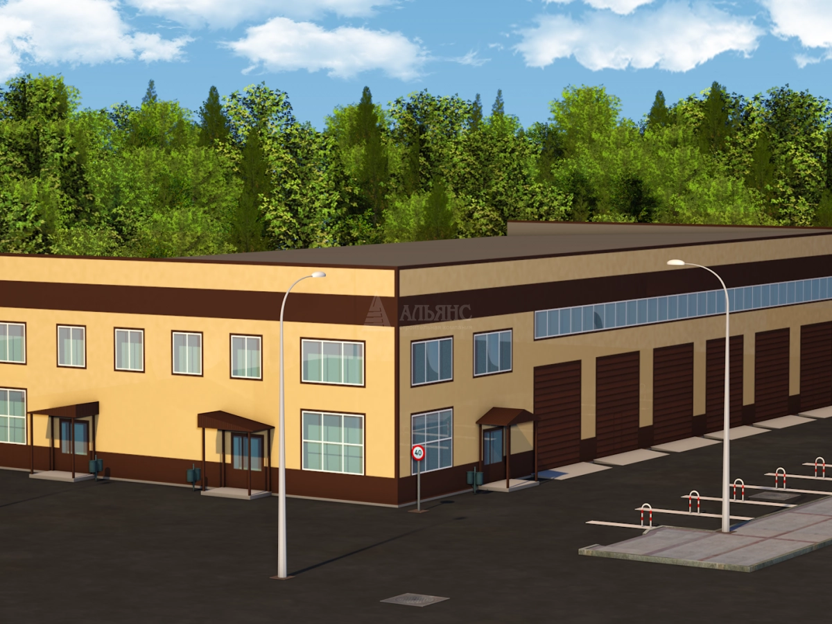 3D визуализация Производственно-деловой комплекс из сэндвич-панелей - фото 6