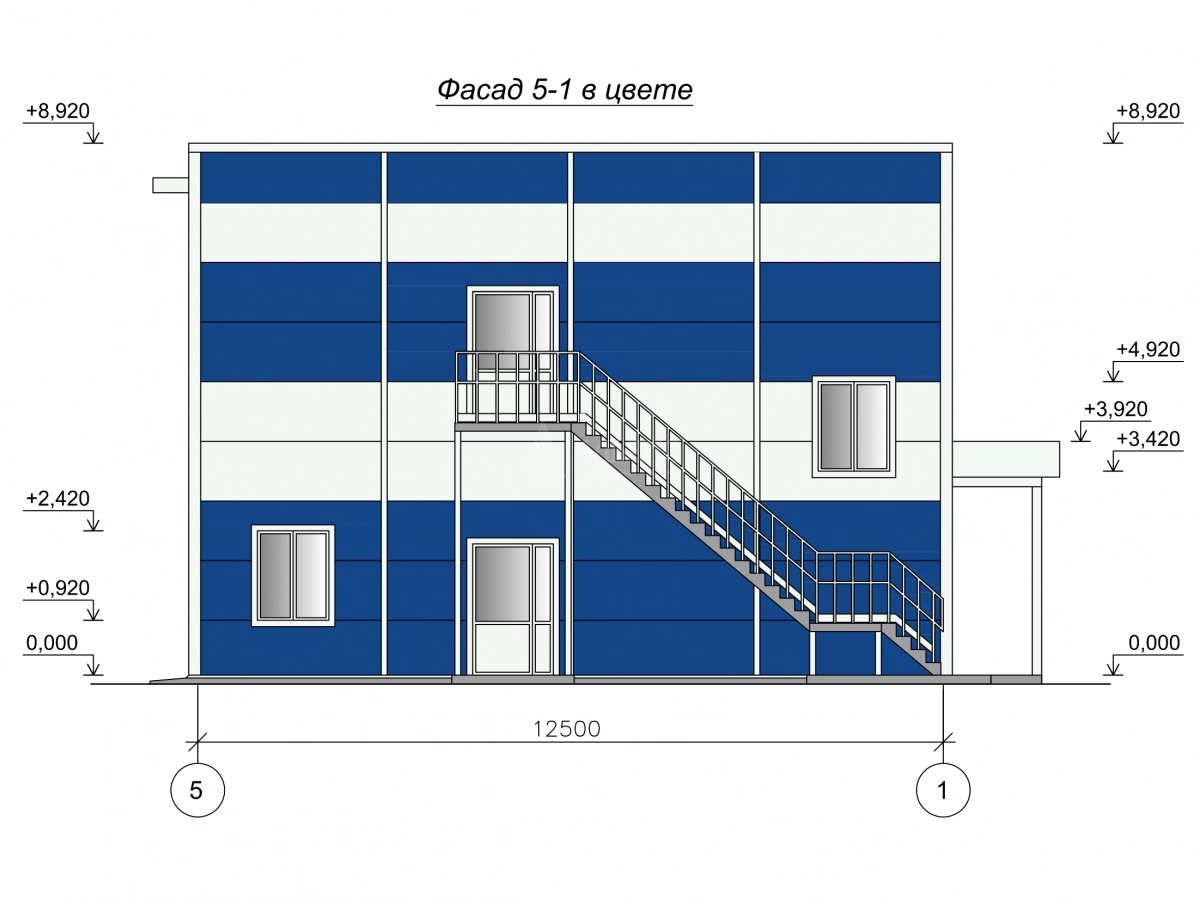 3D визуализация Офисное здание из сэндвич-панелей - фото 9