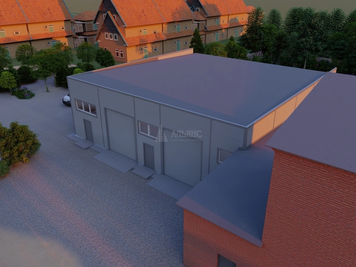 3D визуализация Гаражный бокс из сэндвич панелей - фото 7